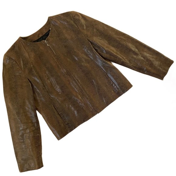Valerie Stevens Genuine Leather Snakeskin Jacket - Picture 6 of 7